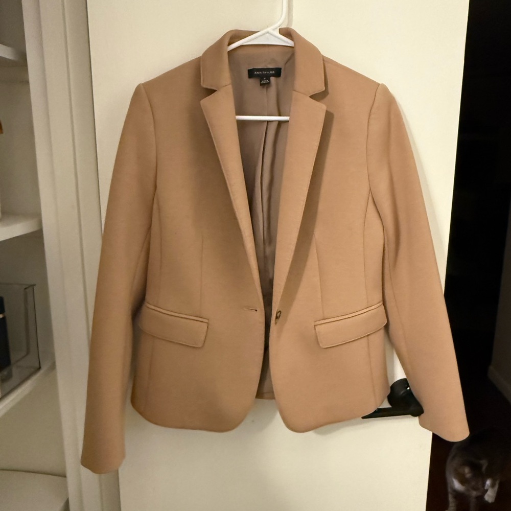 Ann Taylor Camel Tailored Blazer Jacket